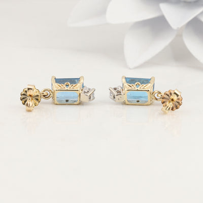 Blue Topaz Diamond Earrings