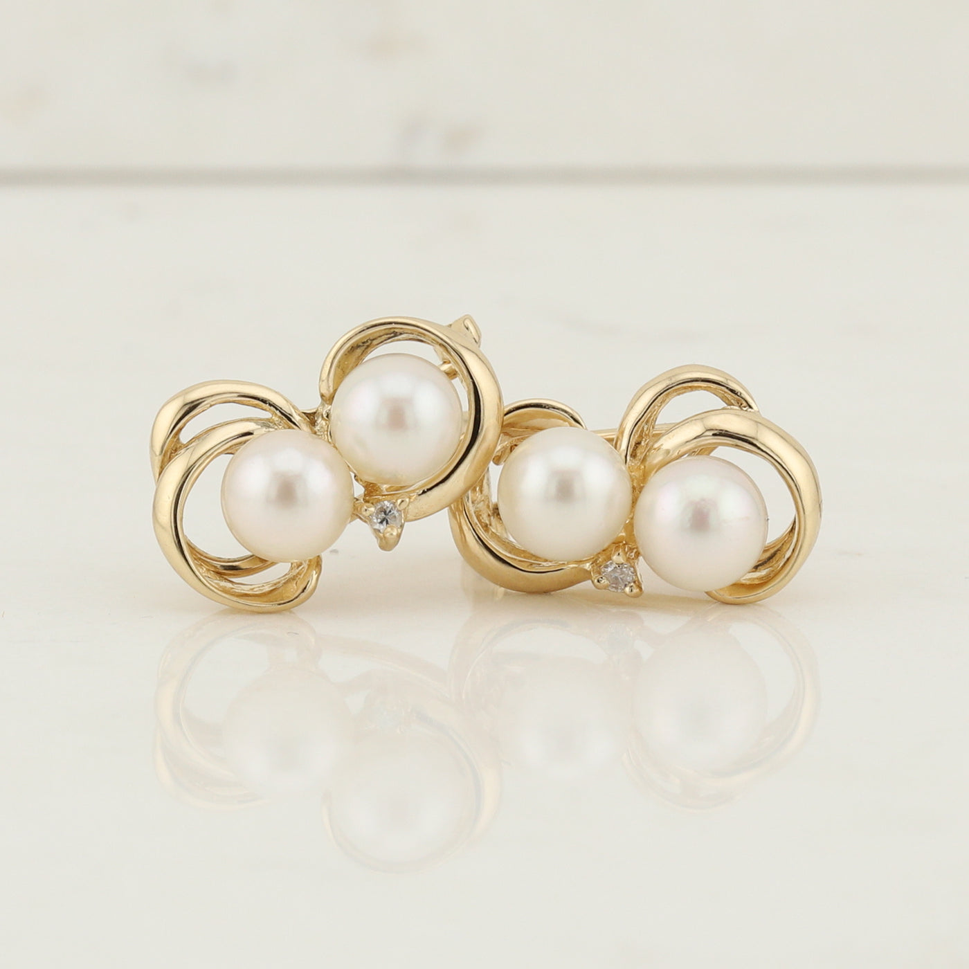 Double Pearl Earrings