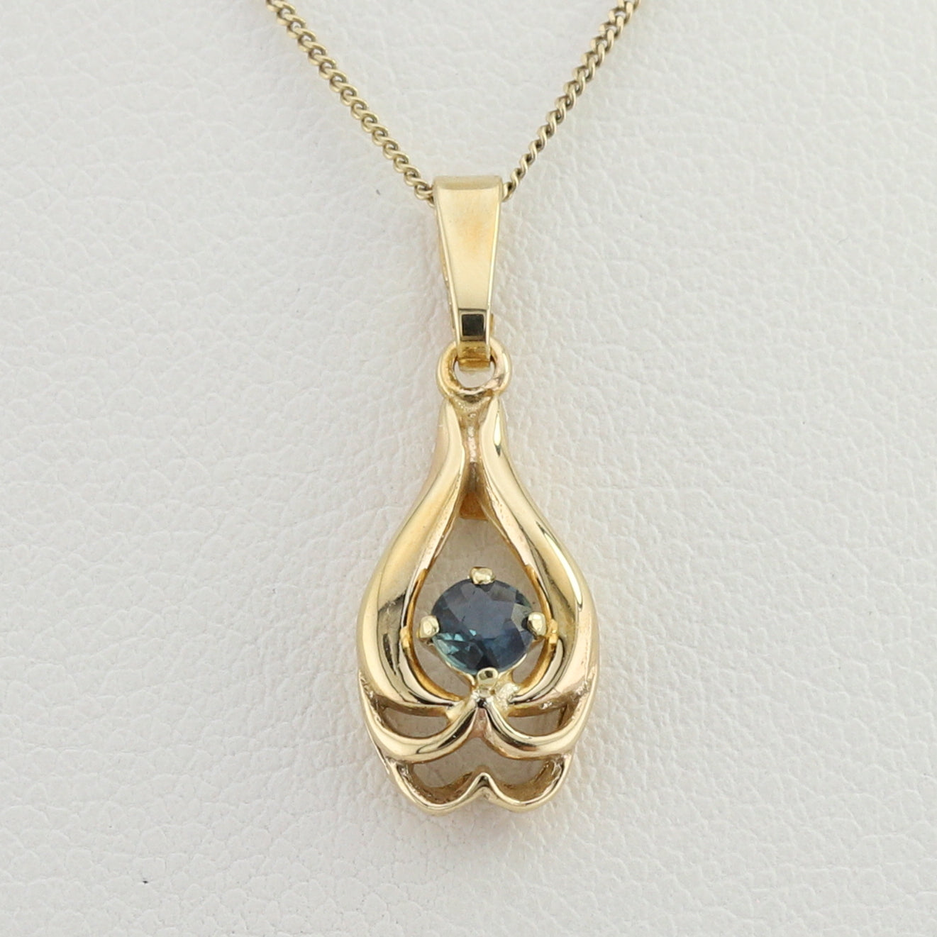 Sapphire Pear Pendant