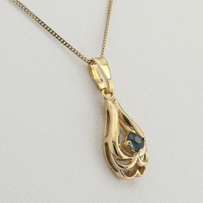 Sapphire Pear Pendant
