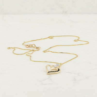 Sapphire and Diamond Heart Necklace
