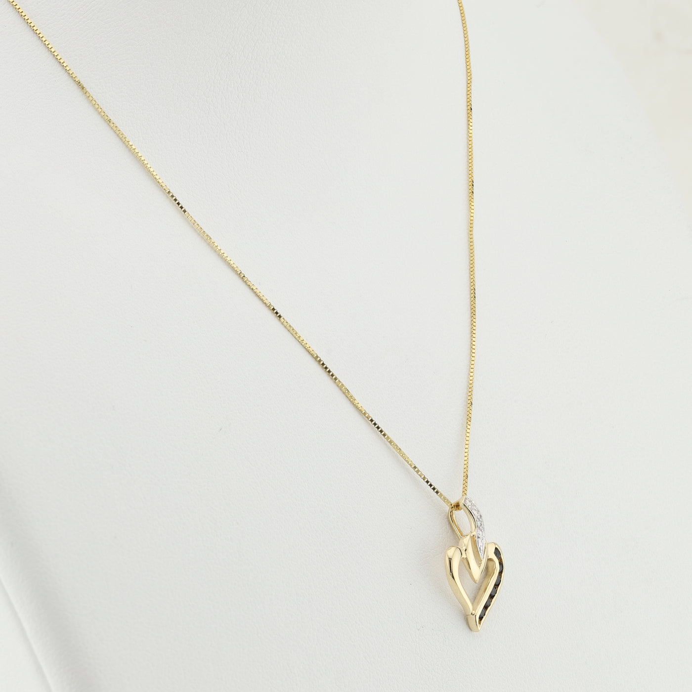 Sapphire and Diamond Heart Necklace