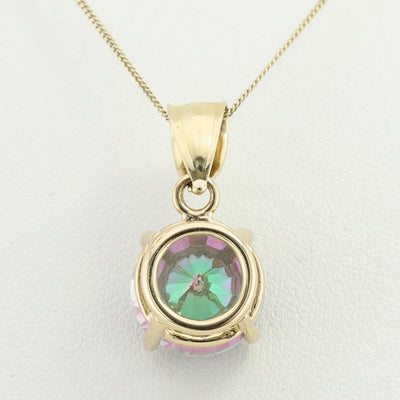 Yellow Gold Mystic Topaz Pendant