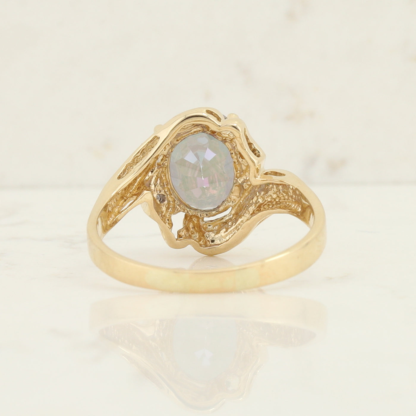 Yellow Gold Mystic Topaz Ring