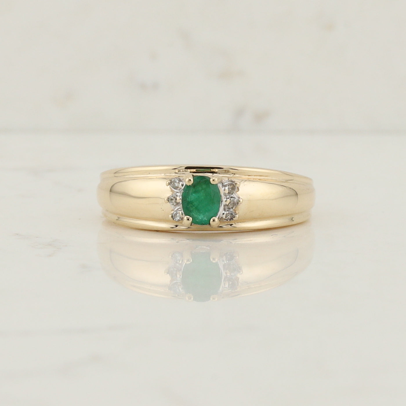 Yellow Gold Emerald Ring