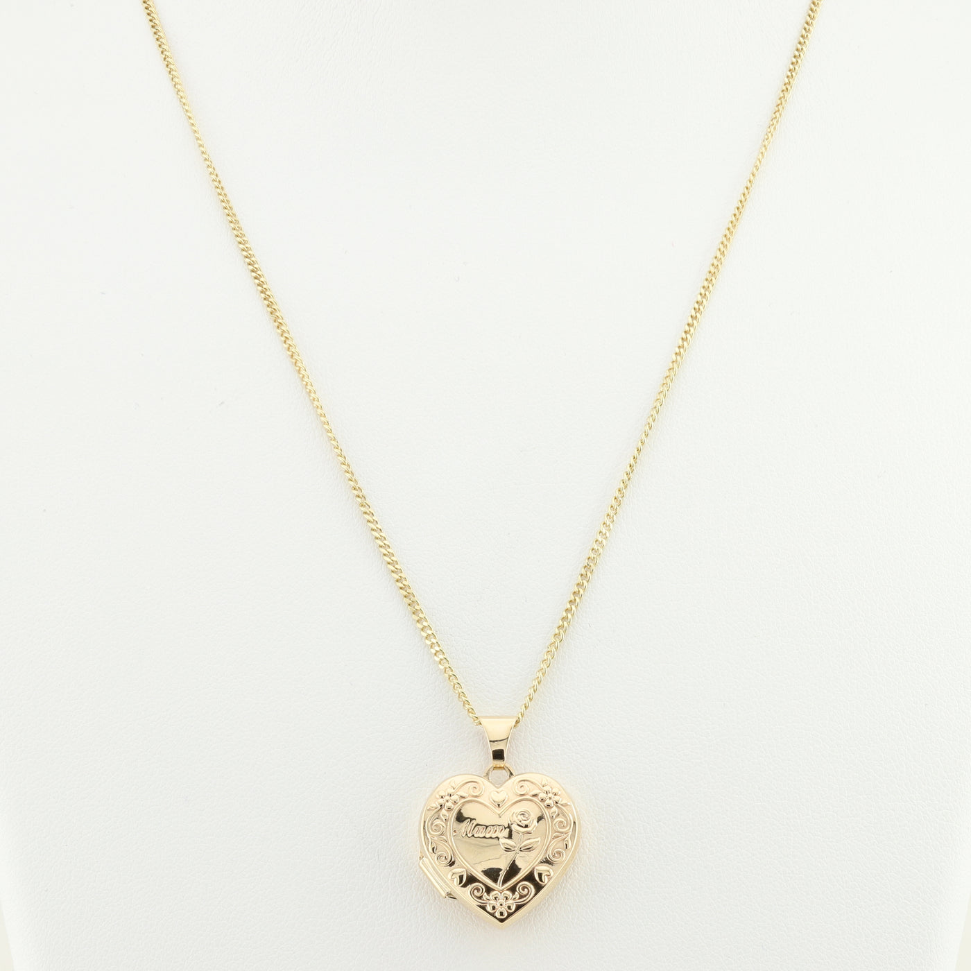 Yellow Gold Heart Locket and Chain
