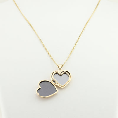 Yellow Gold Heart Locket and Chain