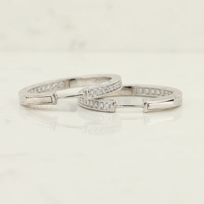 White Gold Diamond Hoop Earrings
