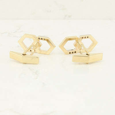 Two Toned Gold Diamond Cufflinks