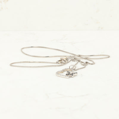 Black and White CZ Heart Pendant