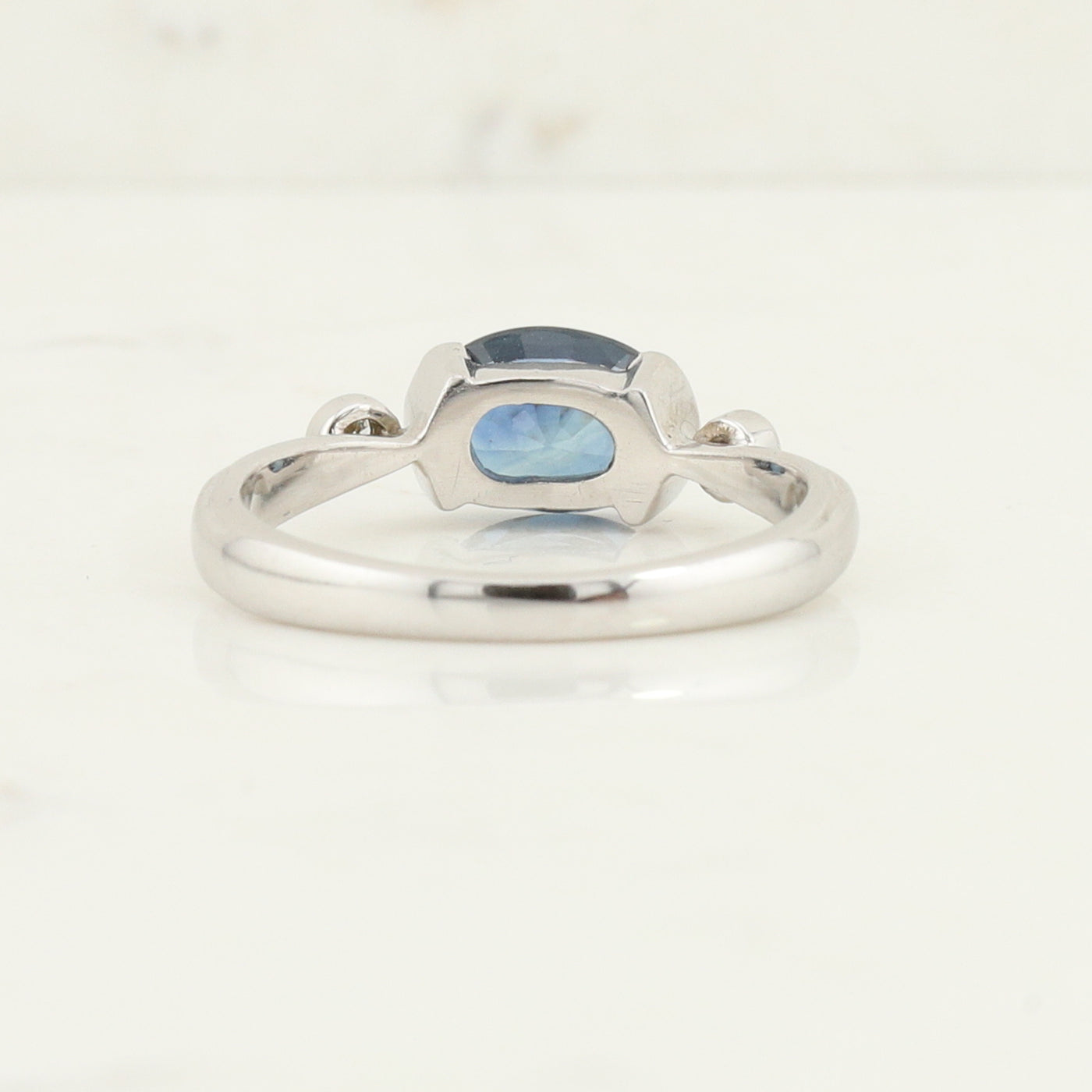 White Gold Diamond and Sapphire Ring
