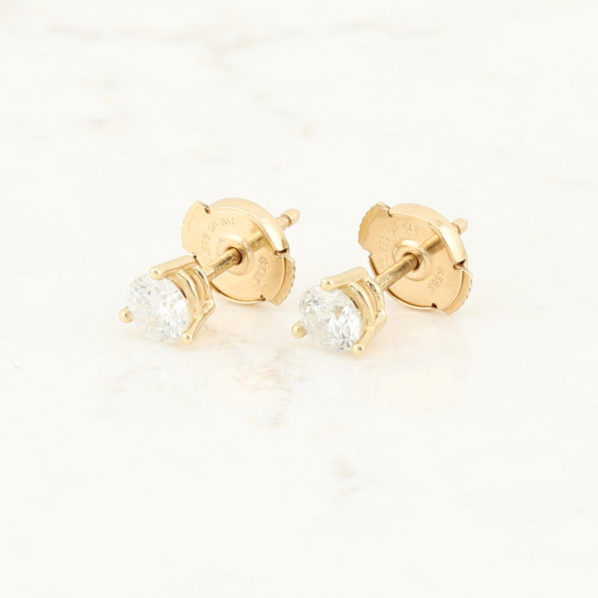 Yellow Gold Diamond Stud Earrings