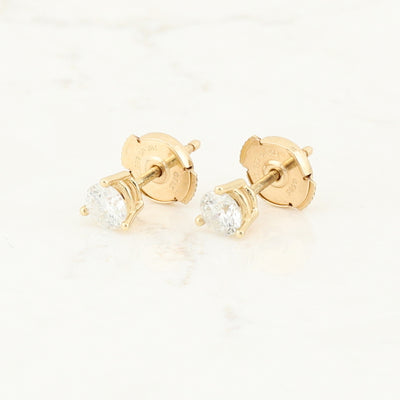 Yellow Gold Diamond Stud Earrings