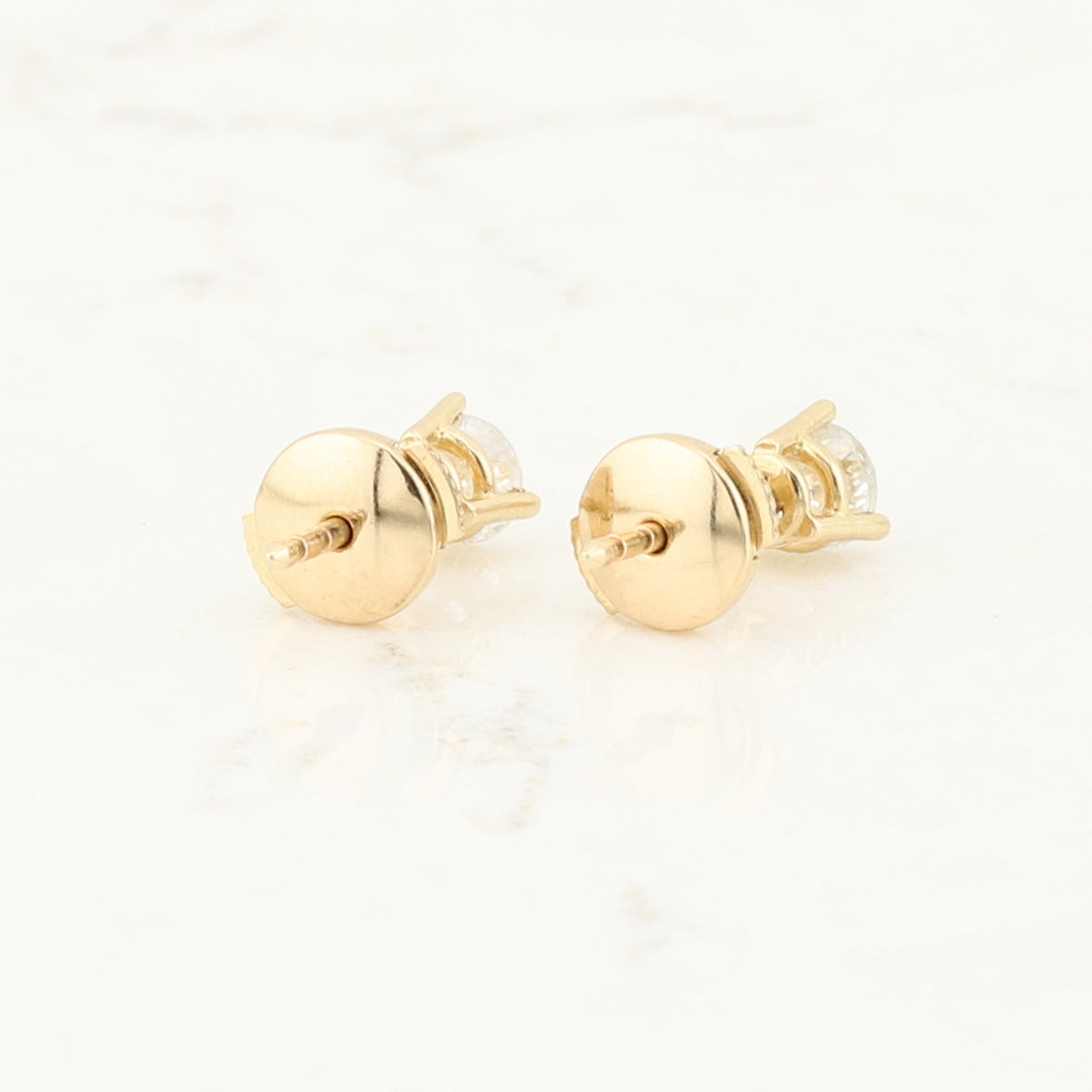 Yellow Gold Diamond Stud Earrings