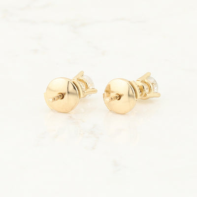 Yellow Gold Diamond Stud Earrings