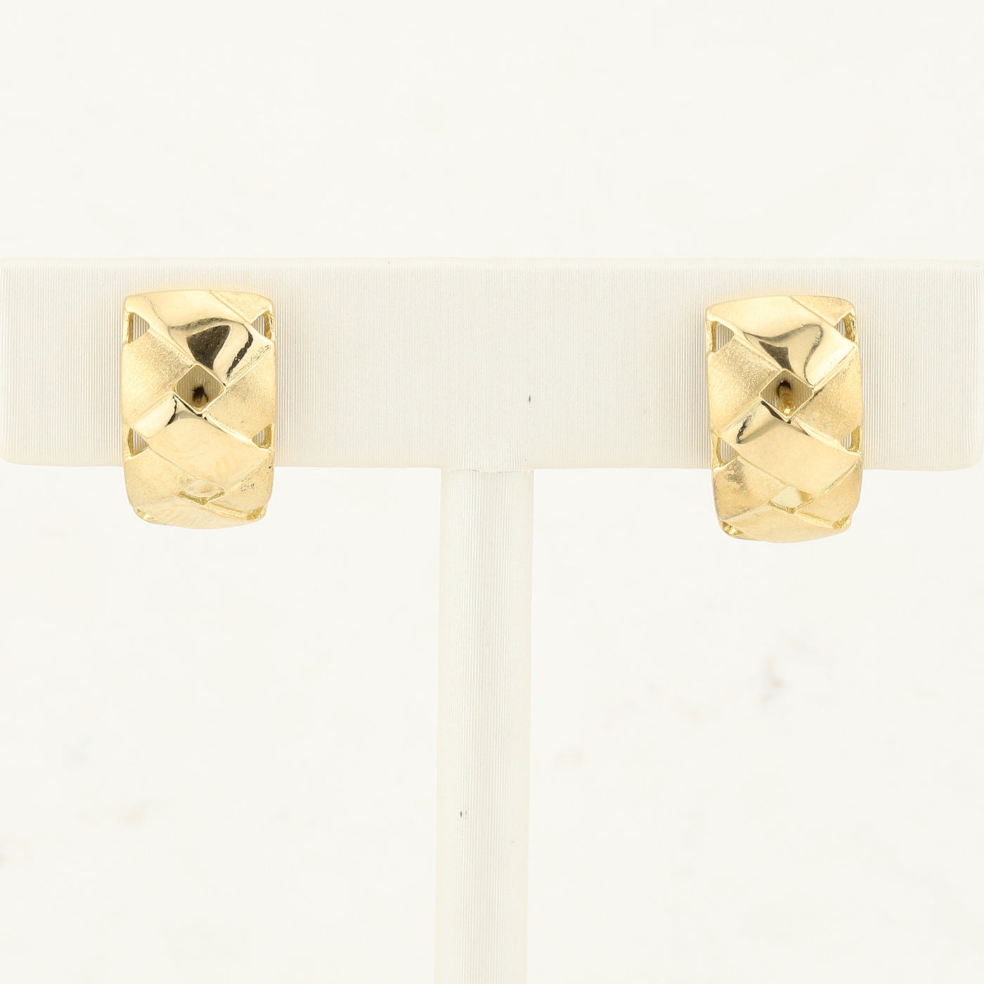 Yellow Gold Crescent Shaped Earrings