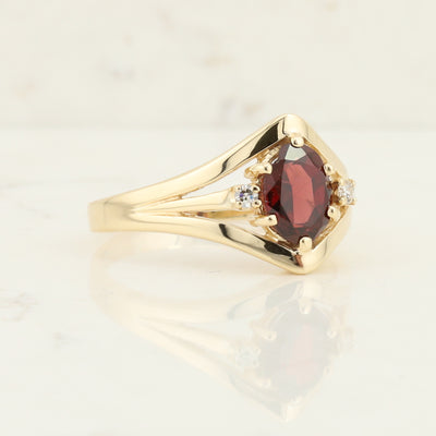 Oval Garnet Ring