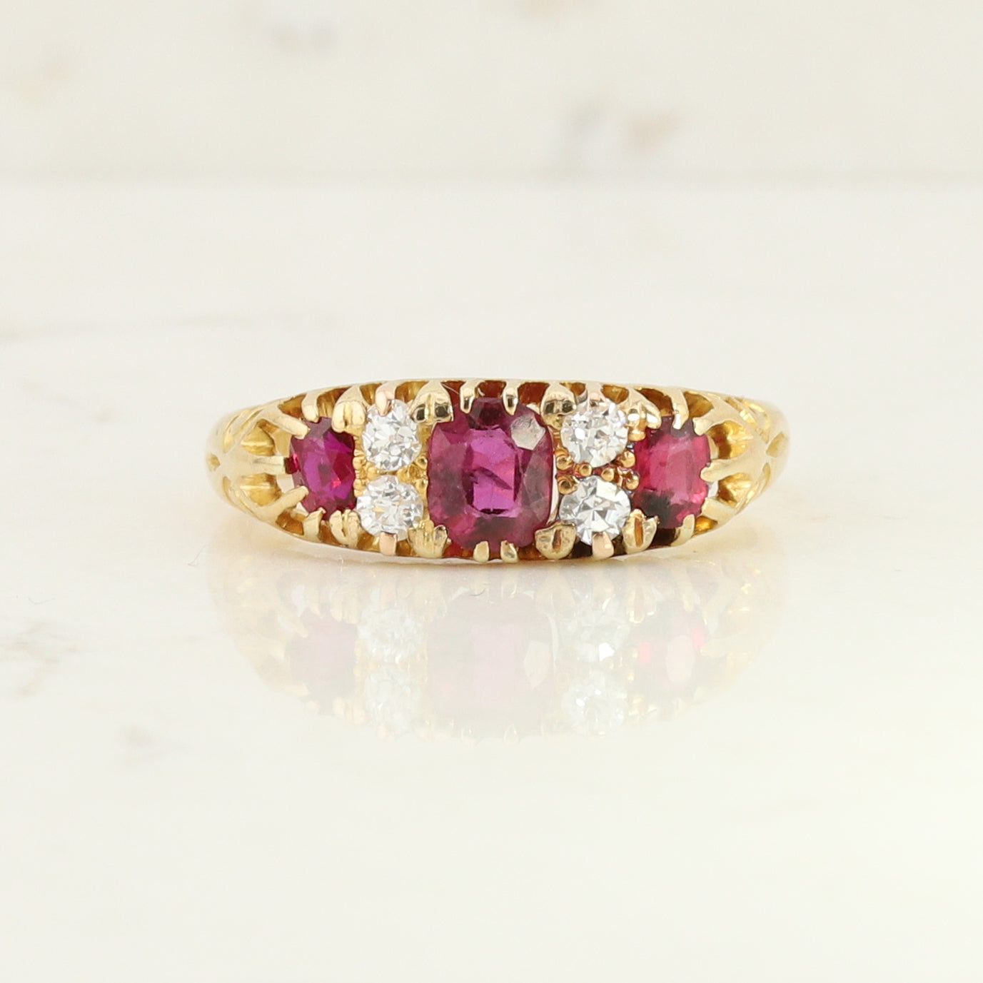 Yellow Gold Ruby and Diamond Ring
