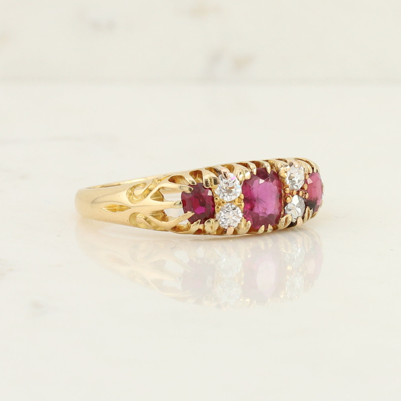 Yellow Gold Ruby and Diamond Ring