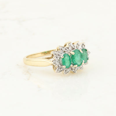 Emerald and Diamond Ring