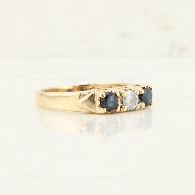 Yellow Gold Sapphire and Diamond Ring