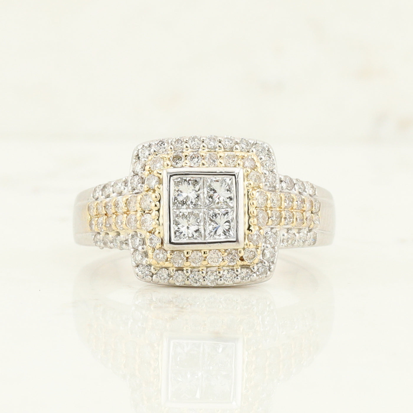 Two Toned Gold Diamond Ring
