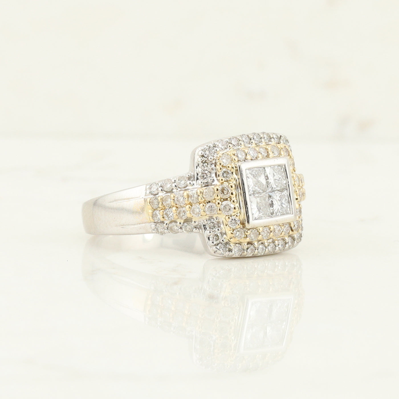 Two Toned Gold Diamond Ring