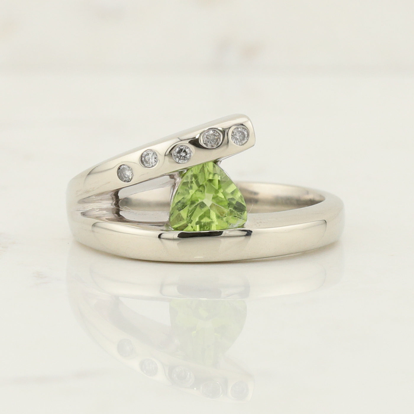 Peridot with Diamond Accent Ring