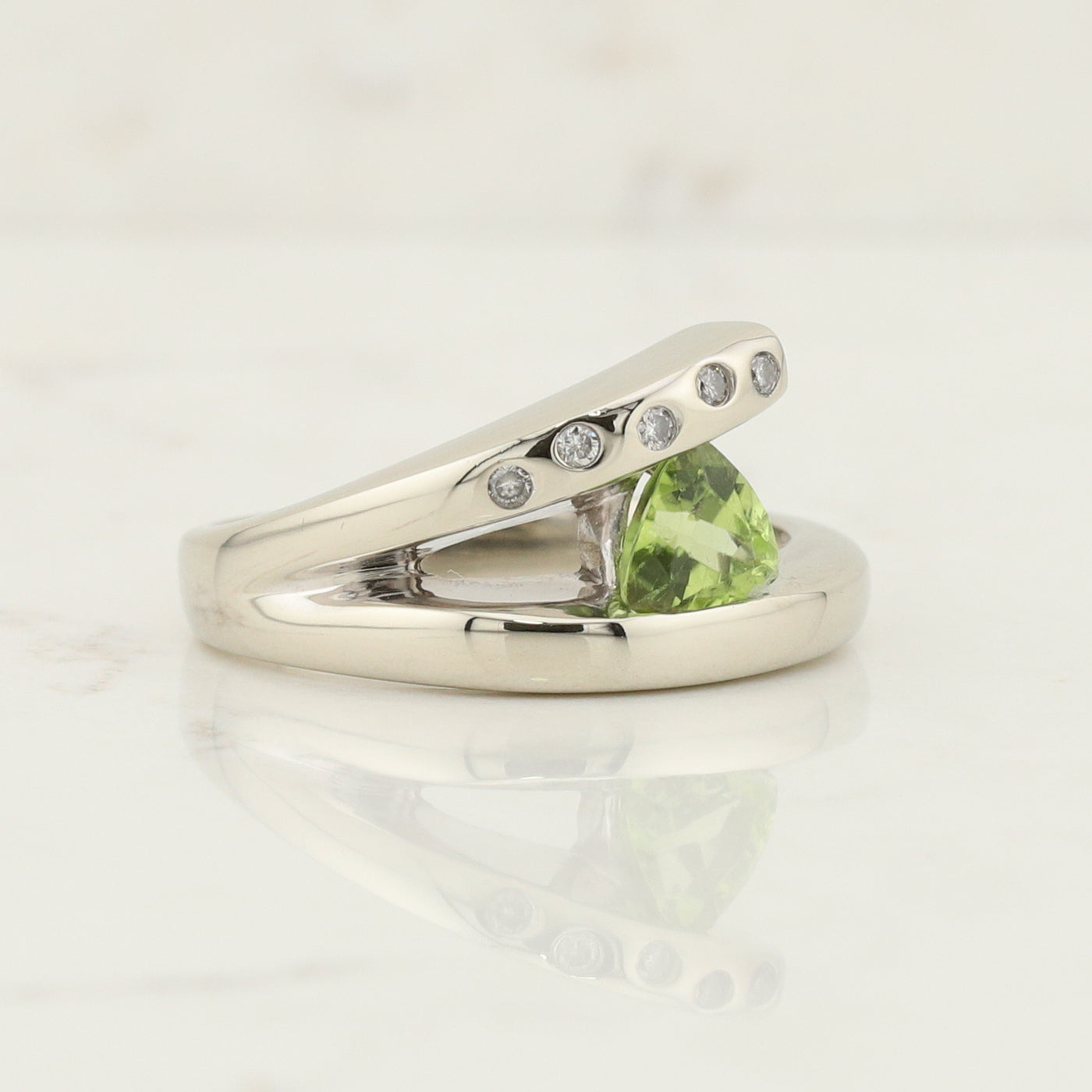 Peridot with Diamond Accent Ring