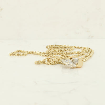 Pear Pendant with Diamonds