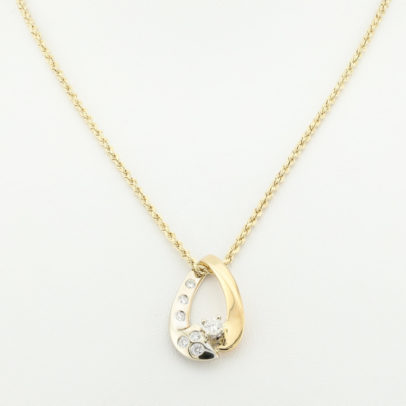 Pear Pendant with Diamonds