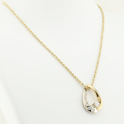 Pear Pendant with Diamonds