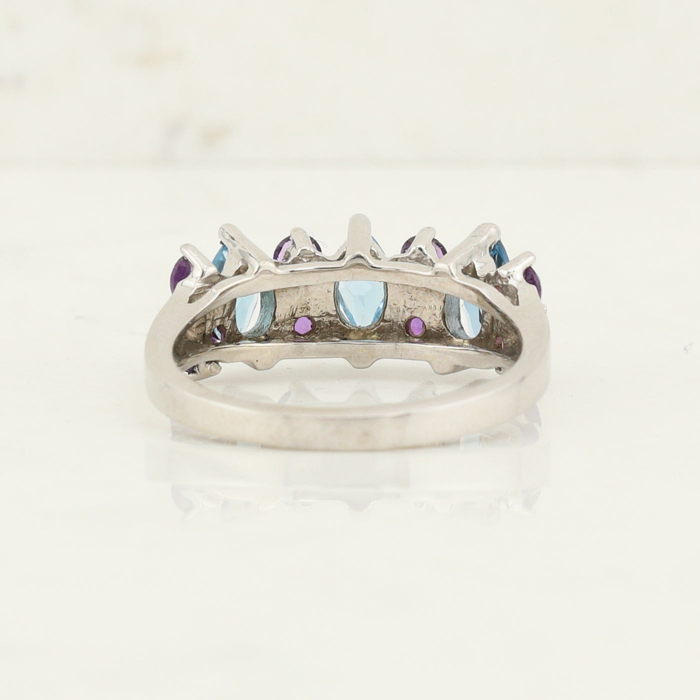 Blue Topaz and Amethyst Ring