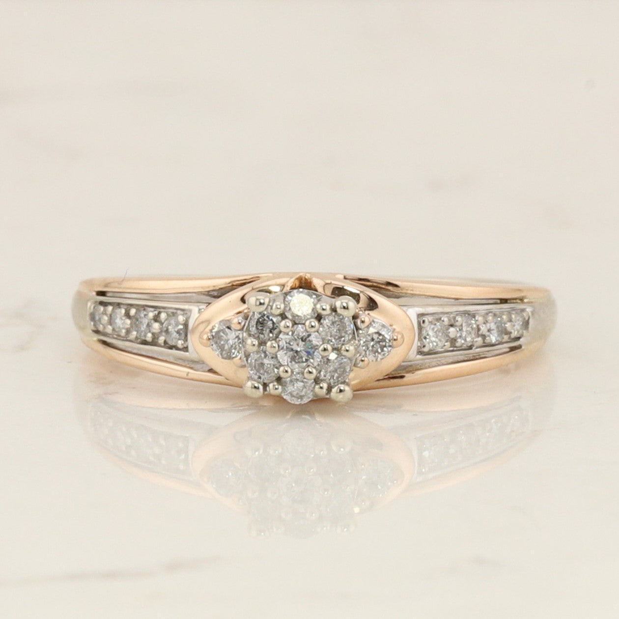 2 Tone Diamond Ring