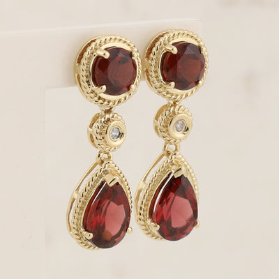 Garnet Drop Earrings