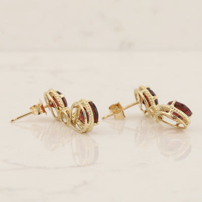 Garnet Drop Earrings