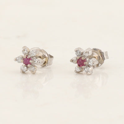 Ruby and Diamond Earrings