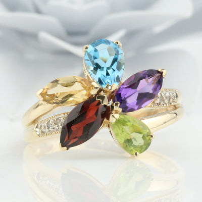 Floral Multi Coloured Ring