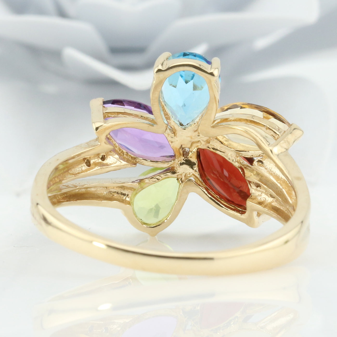 Floral Multi Coloured Ring