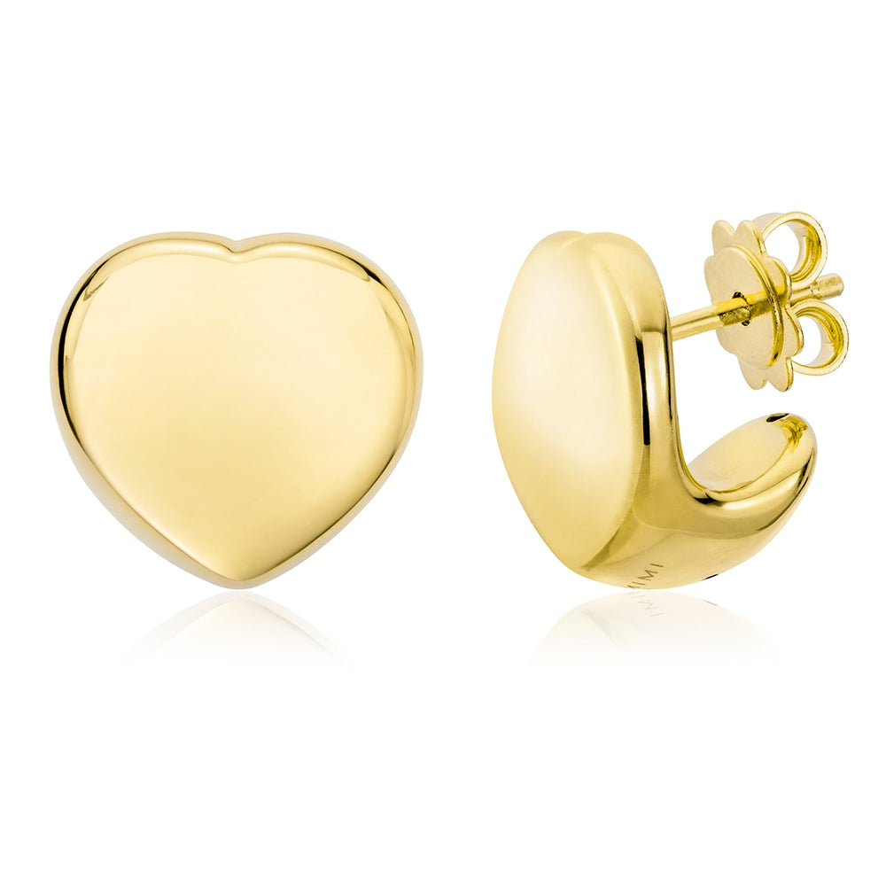 Heart Stud Earrings in Yellow