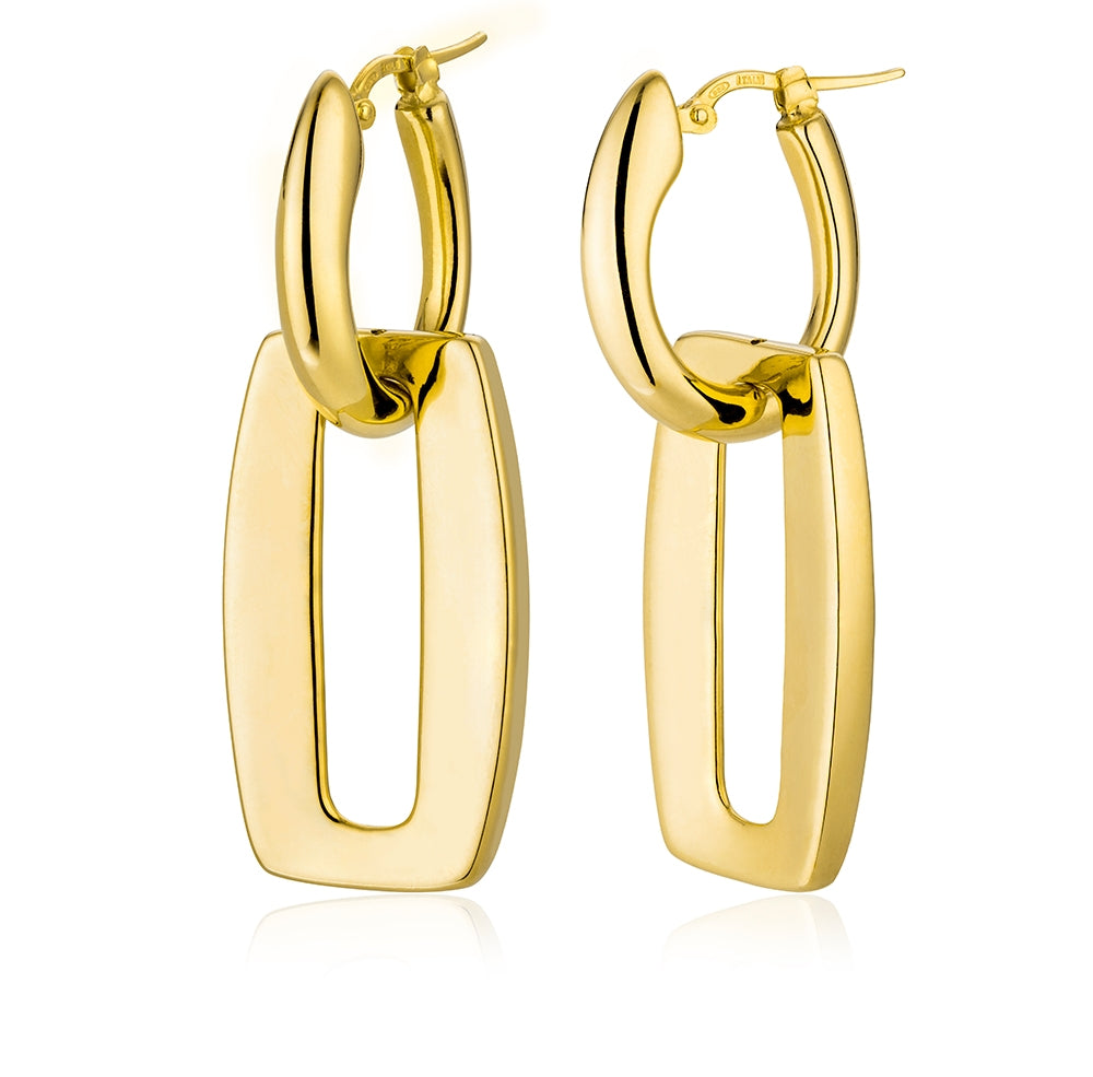 Geometric Drop Earrings in Yellow