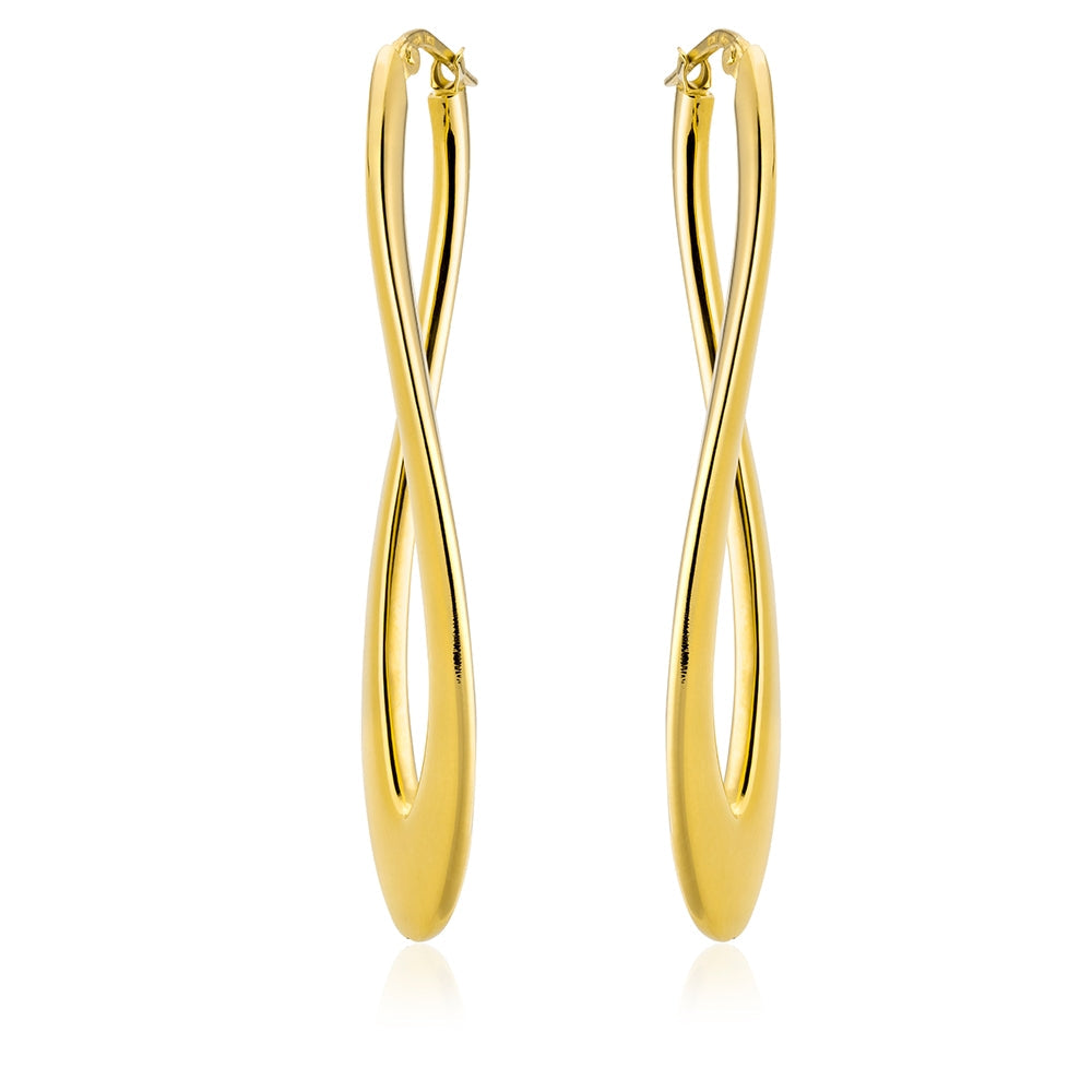 Long Twist Earrings in Yellow