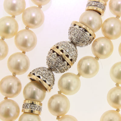 Diamond Pave Clasp & Pearl Necklace