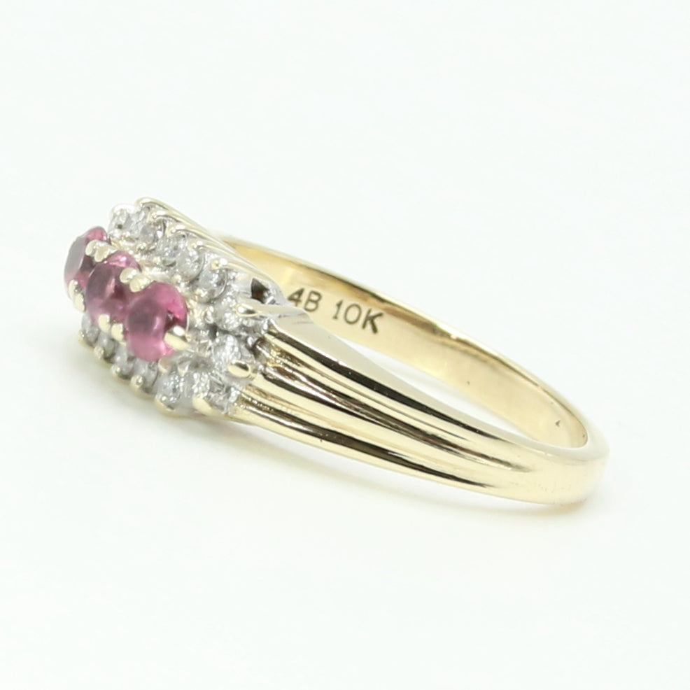 Pink Tourmaline & Diamond Ring