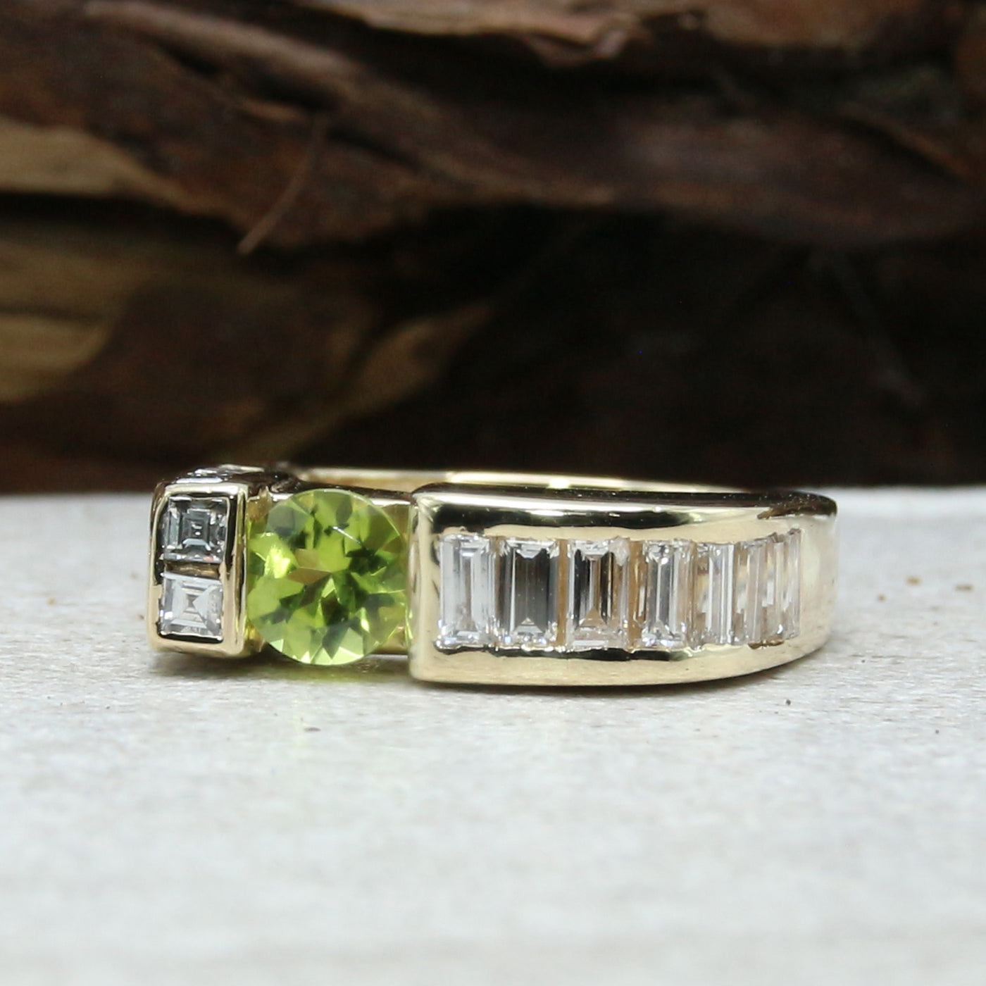 Peridot & Diamond Ring