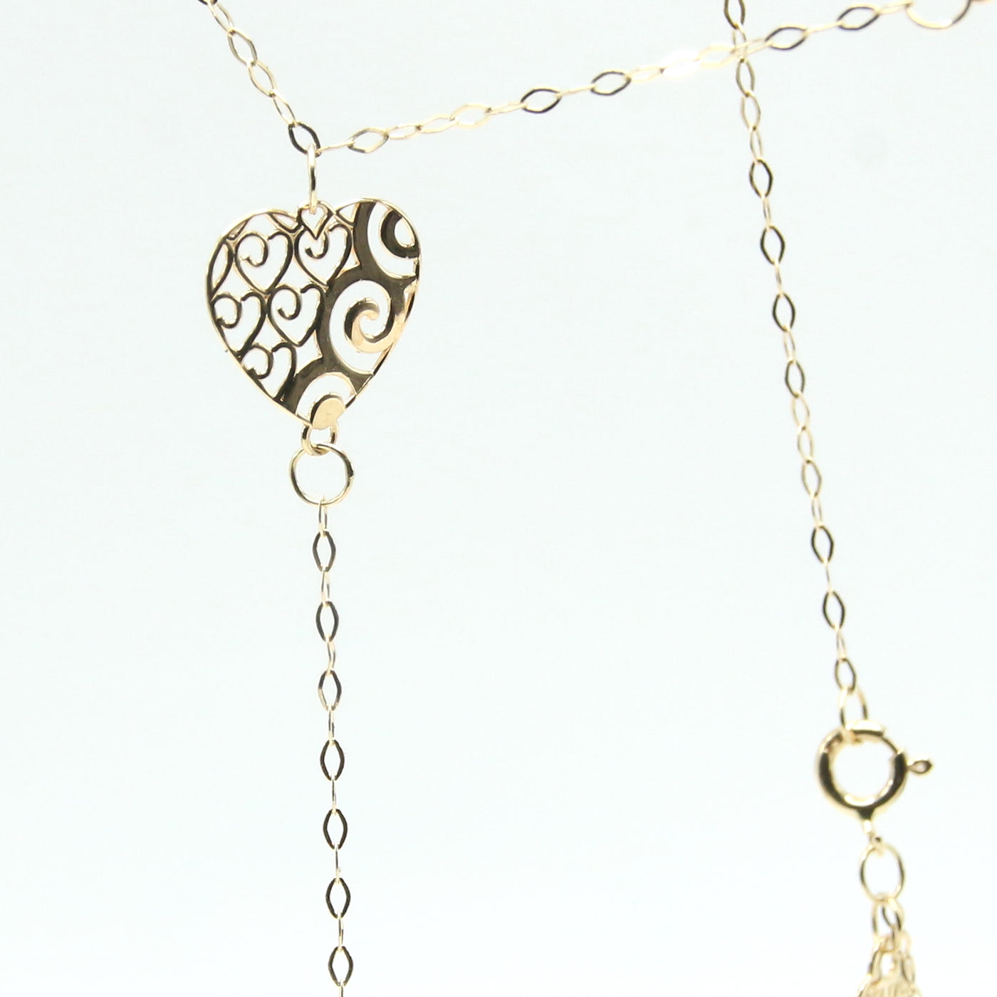 Filagree Station Style Heart Necklace