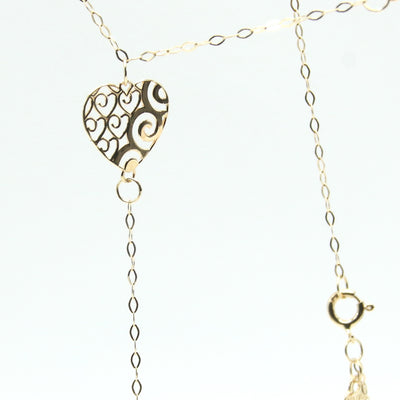 Filagree Station Style Heart Necklace