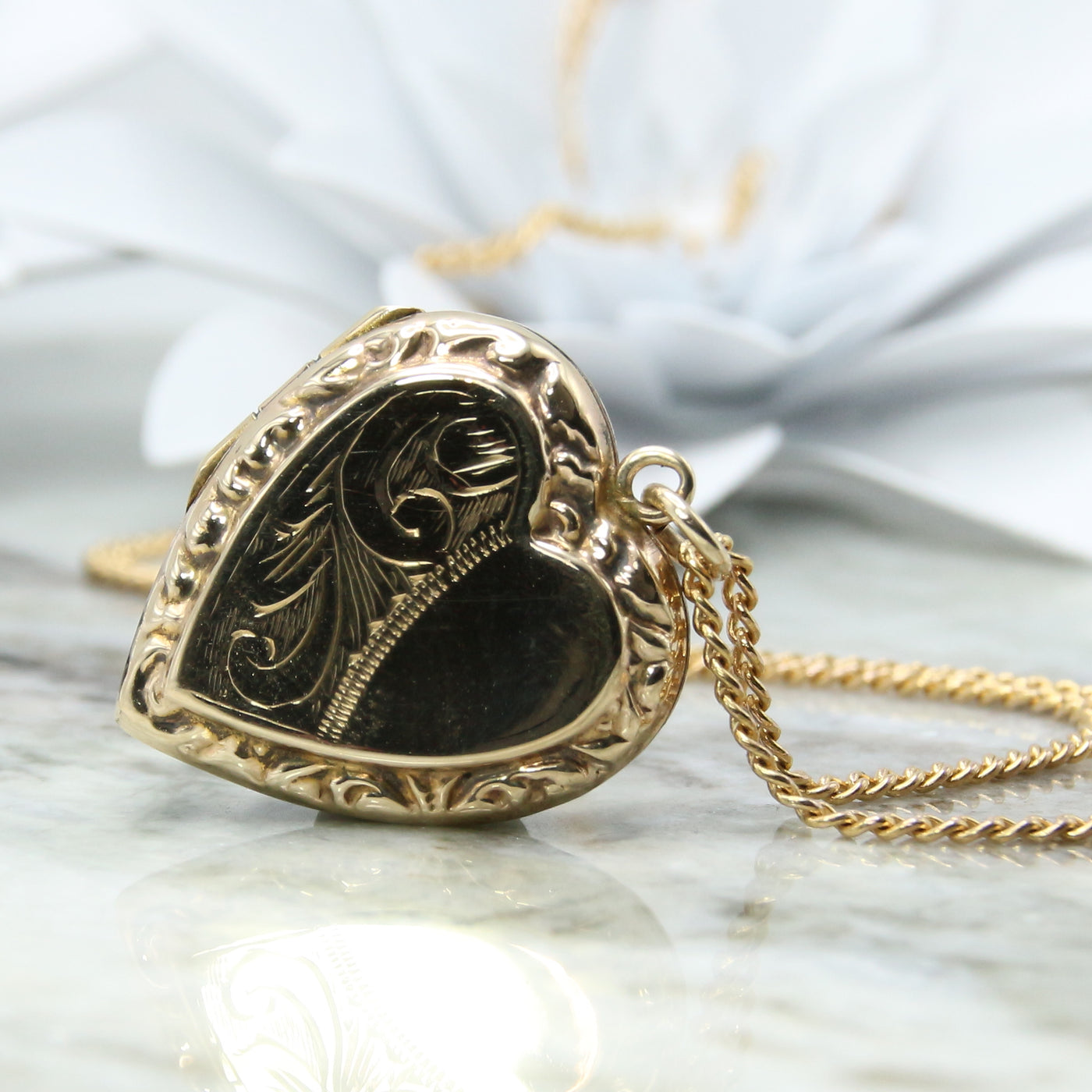 Heart Locket with Scalloped Edging