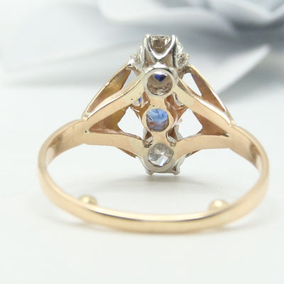 Trinity North-South Design Sapphire & Diamond Ring