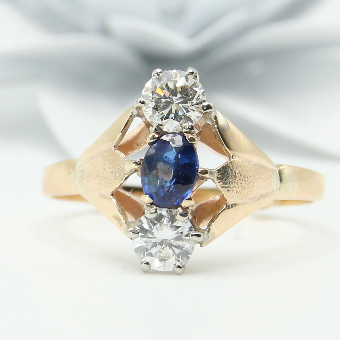 Trinity North-South Design Sapphire & Diamond Ring